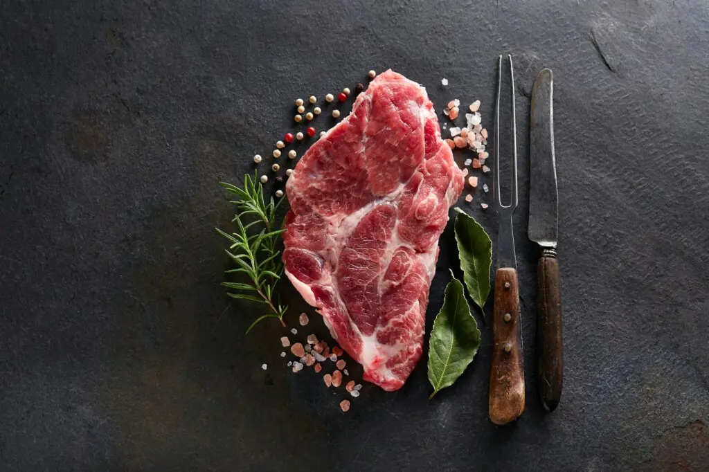 Pork meat with herbs and spices