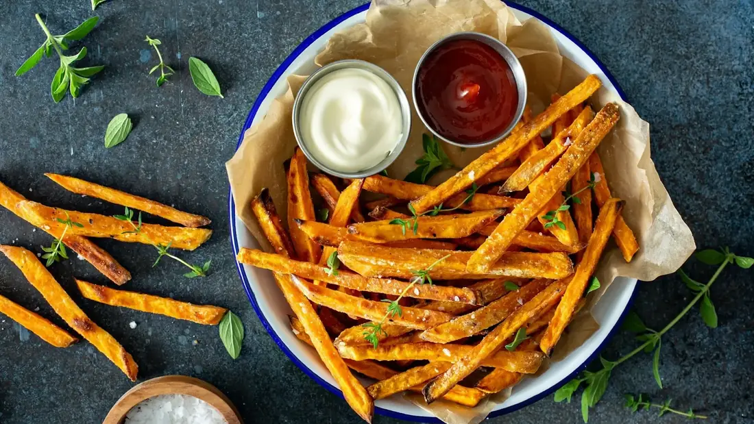 Lækre og sprøde søde kartofler tilberedt i airfryer